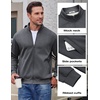COOFANDY Mens Zip Up Sweatshirt Lightweight Fleece Jacket Casual Sweaters(Medium Grey)