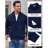 COOFANDY Mens Zip Up Sweatshirt Lightweight Fleece Jacket Casual Sweaters(Navy Blue)