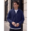 COOFANDY Mens Zip Up Sweatshirt Lightweight Fleece Jacket Casual Sweaters(Navy Blue)