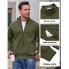 COOFANDY Mens Zip Up Sweatshirt Lightweight Fleece Jacket Casual Sweaters(Olive Green)