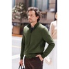 COOFANDY Mens Zip Up Sweatshirt Quilted Fall Sweater Jackets Casual Stylish(Army Green)