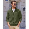 COOFANDY Mens Zip Up Sweatshirt Quilted Fall Sweater Jackets Casual Stylish(Army Green)