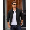 COOFANDY Mens Zip Up Sweatshirt Quilted Fall Sweater Jackets Casual Stylish(Black)