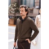 COOFANDY Mens Zip Up Sweatshirt Quilted Fall Sweater Jackets Casual Stylish(Chocolate Brown)