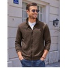 COOFANDY Mens Zip Up Sweatshirt Quilted Fall Sweater Jackets Casual Stylish(Chocolate Brown)