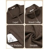 COOFANDY Mens Zip Up Sweatshirt Quilted Fall Sweater Jackets Casual Stylish(Chocolate Brown)