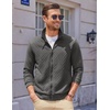 COOFANDY Mens Zip Up Sweatshirt Quilted Fall Sweater Jackets Casual Stylish(Dark Grey)