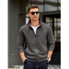 COOFANDY Mens Zip Up Sweatshirt Quilted Fall Sweater Jackets Casual Stylish(Dark Grey)