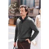 COOFANDY Mens Zip Up Sweatshirt Quilted Fall Sweater Jackets Casual Stylish(Dark Grey)