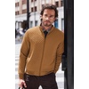 COOFANDY Mens Zip Up Sweatshirt Quilted Fall Sweater Jackets Casual Stylish(Light Brown)