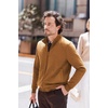 COOFANDY Mens Zip Up Sweatshirt Quilted Fall Sweater Jackets Casual Stylish(Light Brown)