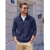 COOFANDY Mens Zip Up Sweatshirt Quilted Fall Sweater Jackets Casual Stylish(Navy Blue)