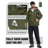 COOFANDY Rain Jacket Men Raincoat Waterproof With Hood Packable Windbreaker(Army Green)