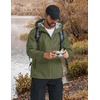 COOFANDY Rain Jacket Men Raincoat Waterproof With Hood Packable Windbreaker(Army Green)