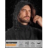 COOFANDY Rain Jacket Men Raincoat Waterproof With Hood Packable Windbreaker(Black)