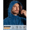 COOFANDY Rain Jacket Men Raincoat Waterproof With Hood Packable Windbreaker(Dark Blue)
