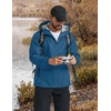 COOFANDY Rain Jacket Men Raincoat Waterproof With Hood Packable Windbreaker(Dark Blue)