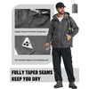 COOFANDY Rain Jacket Men Raincoat Waterproof With Hood Packable Windbreaker(Dark Grey)