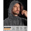 COOFANDY Rain Jacket Men Raincoat Waterproof With Hood Packable Windbreaker(Dark Grey)
