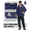 COOFANDY Rain Jacket Men Raincoat Waterproof With Hood Packable Windbreaker(Navy Blue)