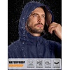 COOFANDY Rain Jacket Men Raincoat Waterproof With Hood Packable Windbreaker(Navy Blue)