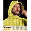 COOFANDY Rain Jacket Men Raincoat Waterproof With Hood Packable Windbreaker(Yellow)