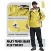COOFANDY Rain Jacket Men Raincoat Waterproof With Hood Packable Windbreaker(Yellow)