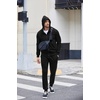 COOFANDY Tracksuit Mens Full Zip Hoodie Sweatsuit 2 Set with Zipper Pocket(A-black)