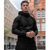 COOFANDY Tracksuit Mens Full Zip Hoodie Sweatsuit 2 Set with Zipper Pocket(A-black)