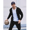 COOFANDY Tracksuit Mens Full Zip Hoodie Sweatsuit 2 Set with Zipper Pocket(A-black)