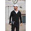 COOFANDY Tracksuit Mens Full Zip Hoodie Sweatsuit 2 Set with Zipper Pocket(Black and White)