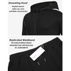 COOFANDY Tracksuit Mens Full Zip Hoodie Sweatsuit 2 Set with Zipper Pocket(Black and White)