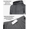 COOFANDY Tracksuit Mens Full Zip Hoodie Sweatsuit 2 Set with Zipper Pocket(Dark Grey Textile)