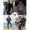 COOFANDY Tracksuit Mens Full Zip Hoodie Sweatsuit 2 Set with Zipper Pocket(Dark Grey Textile)