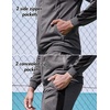 COOFANDY Tracksuit Mens Full Zip Hoodie Sweatsuit 2 Set with Zipper Pocket(Grey)