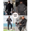 COOFANDY Tracksuit Mens Full Zip Hoodie Sweatsuit 2 Set with Zipper Pocket(Grey)