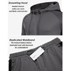 COOFANDY Tracksuit Mens Full Zip Hoodie Sweatsuit 2 Set with Zipper Pocket(Grey)