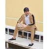 COOFANDY Tracksuit Mens Full Zip Hoodie Sweatsuit 2 Set with Zipper Pocket(Khaki)