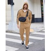 COOFANDY Tracksuit Mens Full Zip Hoodie Sweatsuit 2 Set with Zipper Pocket(Khaki)