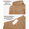 COOFANDY Tracksuit Mens Full Zip Hoodie Sweatsuit 2 Set with Zipper Pocket(Khaki)