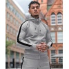 COOFANDY Tracksuit Mens Full Zip Hoodie Sweatsuit 2 Set with Zipper Pocket(Light Grey)