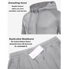 COOFANDY Tracksuit Mens Full Zip Hoodie Sweatsuit 2 Set with Zipper Pocket(Light Grey)