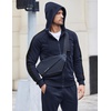 COOFANDY Tracksuit Mens Full Zip Hoodie Sweatsuit 2 Set with Zipper Pocket(Navy Blue)