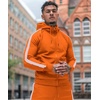 COOFANDY Tracksuit Mens Full Zip Hoodie Sweatsuit 2 Set with Zipper Pocket(Orange)