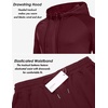 COOFANDY Tracksuit Mens Full Zip Hoodie Sweatsuit 2 Set with Zipper Pocket(Wine Red)