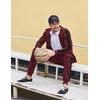COOFANDY Tracksuit Mens Full Zip Hoodie Sweatsuit 2 Set with Zipper Pocket(Wine Red)