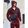 COOFANDY Tracksuit Mens Full Zip Hoodie Sweatsuit 2 Set with Zipper Pocket(Wine Red)