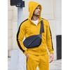 COOFANDY Tracksuit Mens Full Zip Hoodie Sweatsuit 2 Set with Zipper Pocket(Yellow)