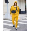 COOFANDY Tracksuit Mens Full Zip Hoodie Sweatsuit 2 Set with Zipper Pocket(Yellow)