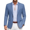 COOFANDY Men Casual Blazer Wrinkle Free Sports Coat One Button Suit Jacket(Blue)